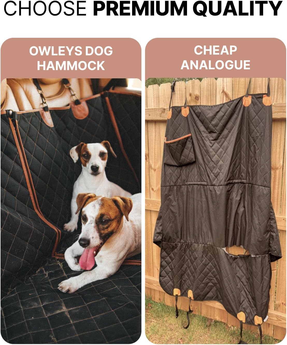 Owleys Back Seat Extender for Dogs Premium Dog Hammock for Car | Pet Cover for Dogs | Dog Covers for Cars Back Seat
