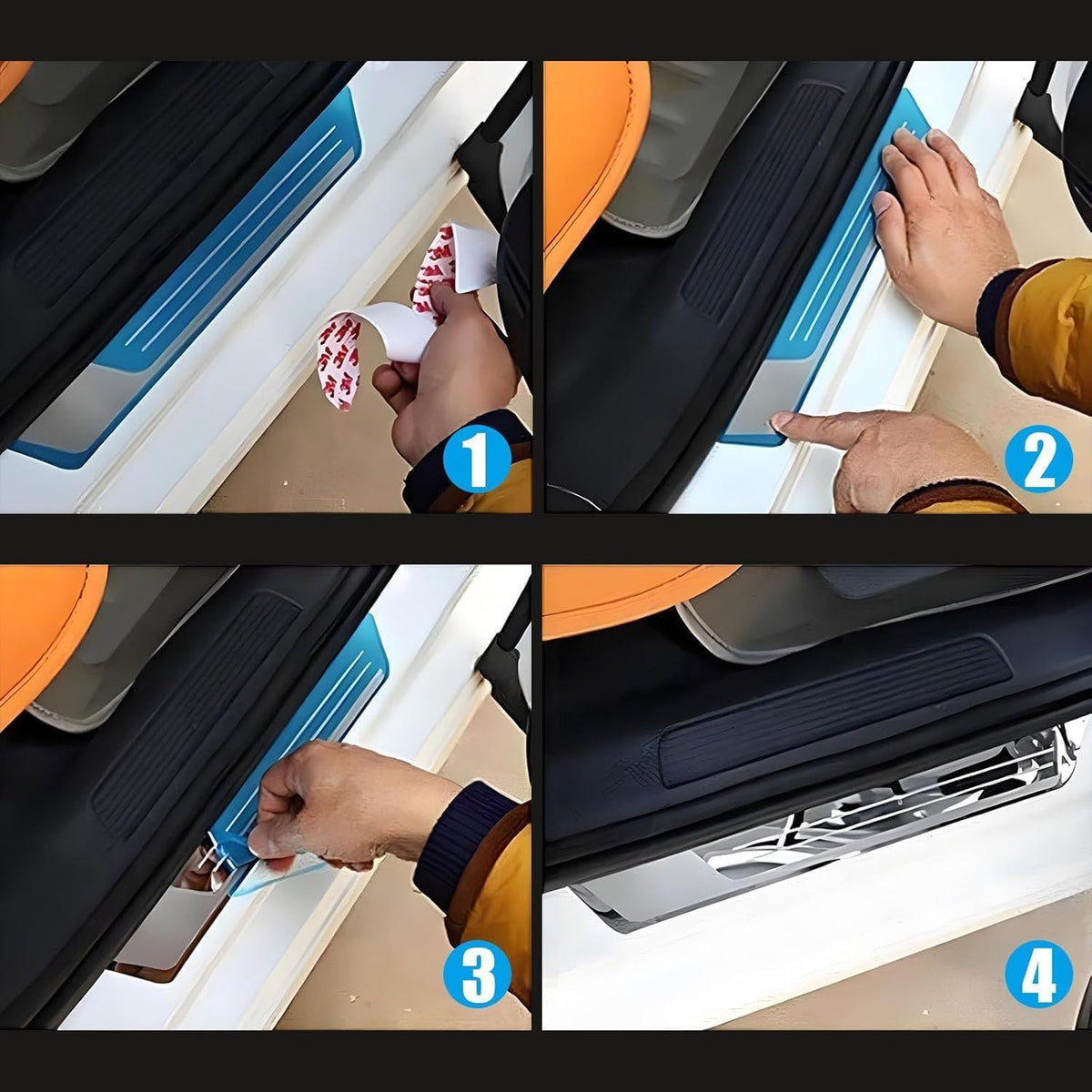 4Pcs Car Door Sill Protector Guards for Lincoln Aviator 2020-2025, Automotive Scuff Plate Stainless Steel Entry Step Guard Interior Accessorie