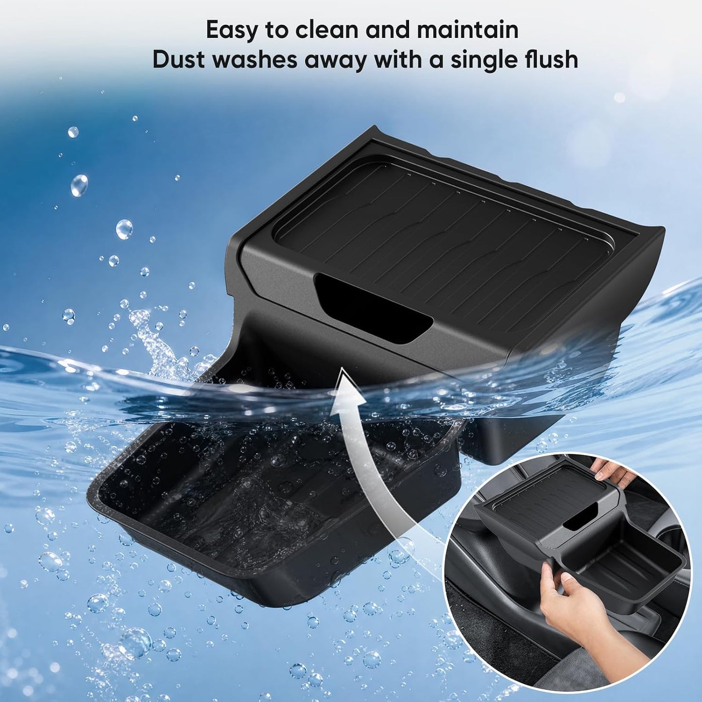 Center Console Organizer with Cup Holder for Tesla Model Y Juniper Standard Version 2025+,Insert Tray with Easy-Open Lid, Dual-Layer with Quick Access & Deep Storage, Easy Install & Removable