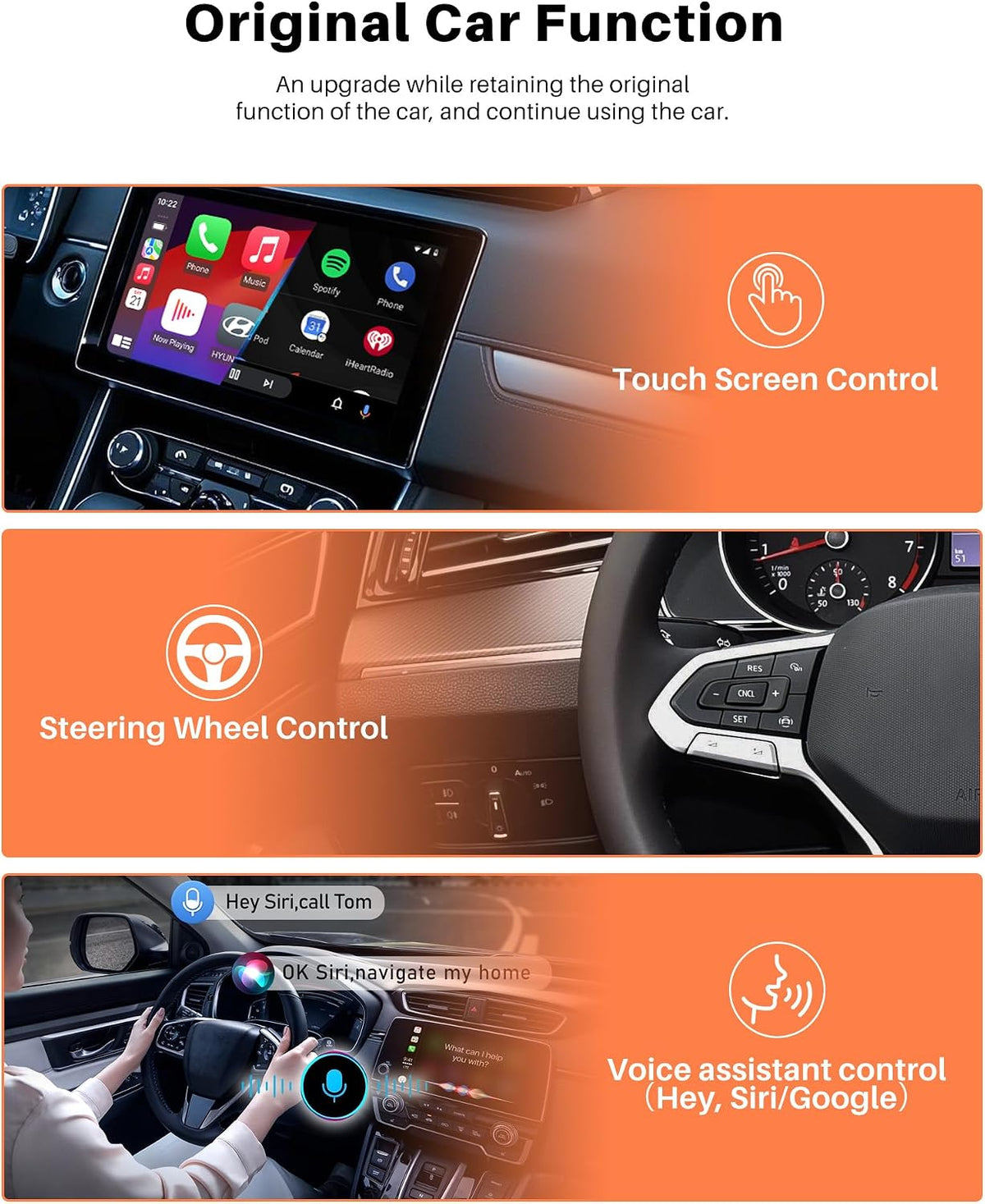 PASKOO Wireless CarPlay Adapter for Apple iPhone & Android Phones, Multi-User Seamless Connection for Convert Wired to Wireless Car Play Adapter, Zero Latency, Plug & Play for 2016+ Vehicles