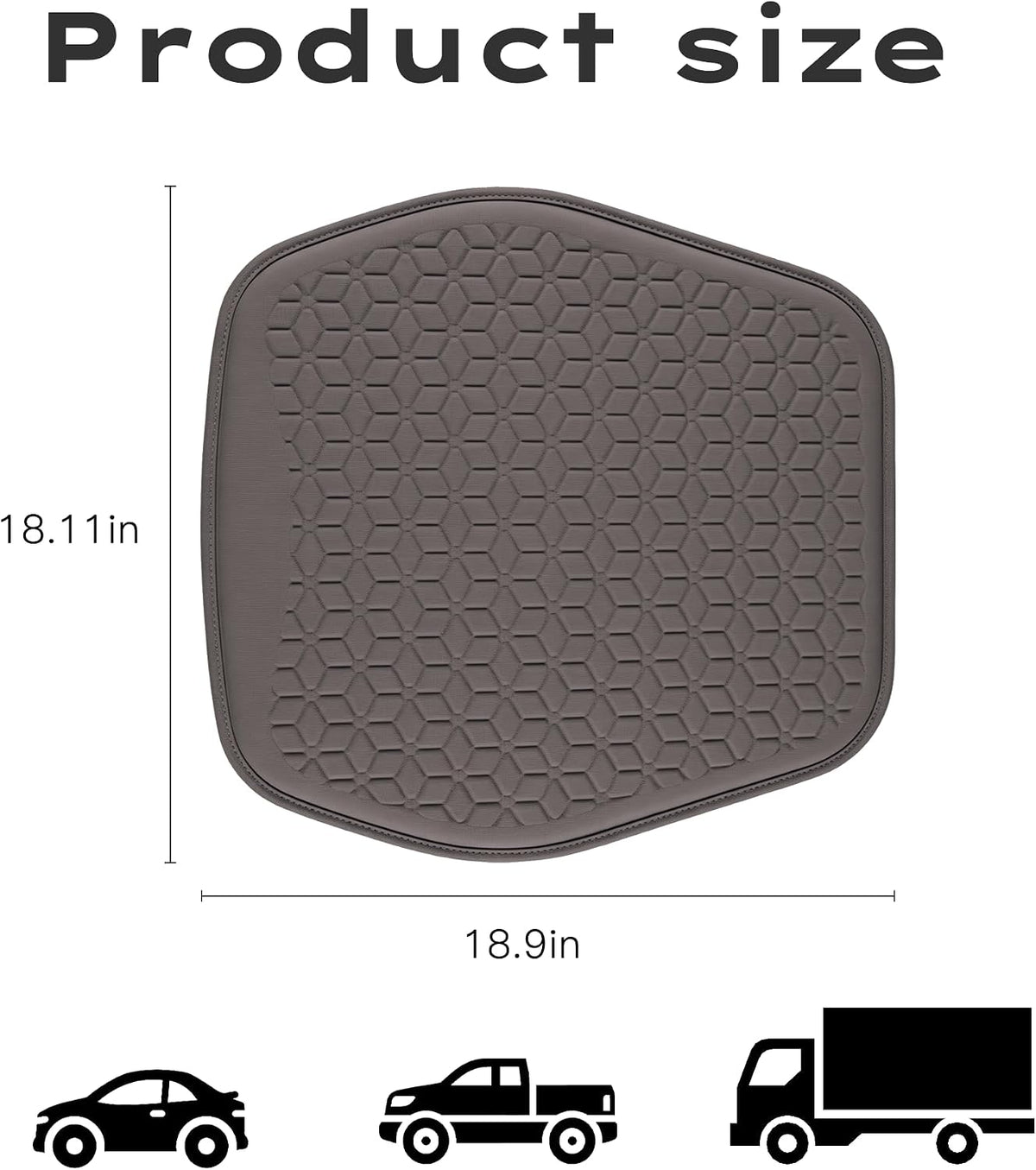 Thin Gel Car Seat Cushion, Non-Slip & Comfortable Automotive Front Seats Cushion Pad for Driver, Breathable Vehicle Interior Mat Cover Accessories，Coffee