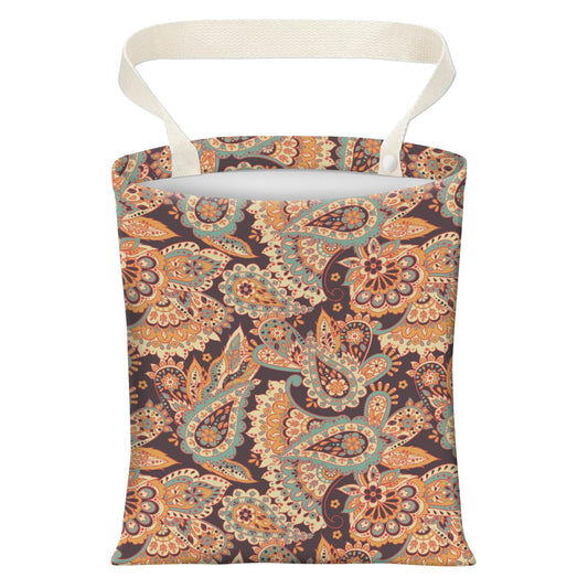 Cute Car Trash Can, Hanging Canvas Car Back Seat Organizer and Storage Bag, Funny Car Trash Bag for Travelling, Outdoor Boho Paisley Flower