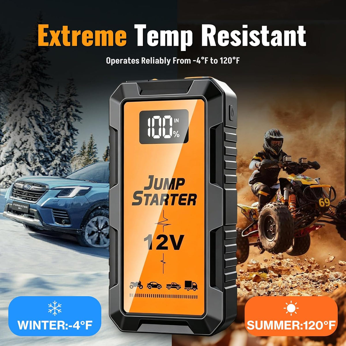 Jump Starter 3000A - Battery Jumper Starter Portable for All Gas/12L Diesel