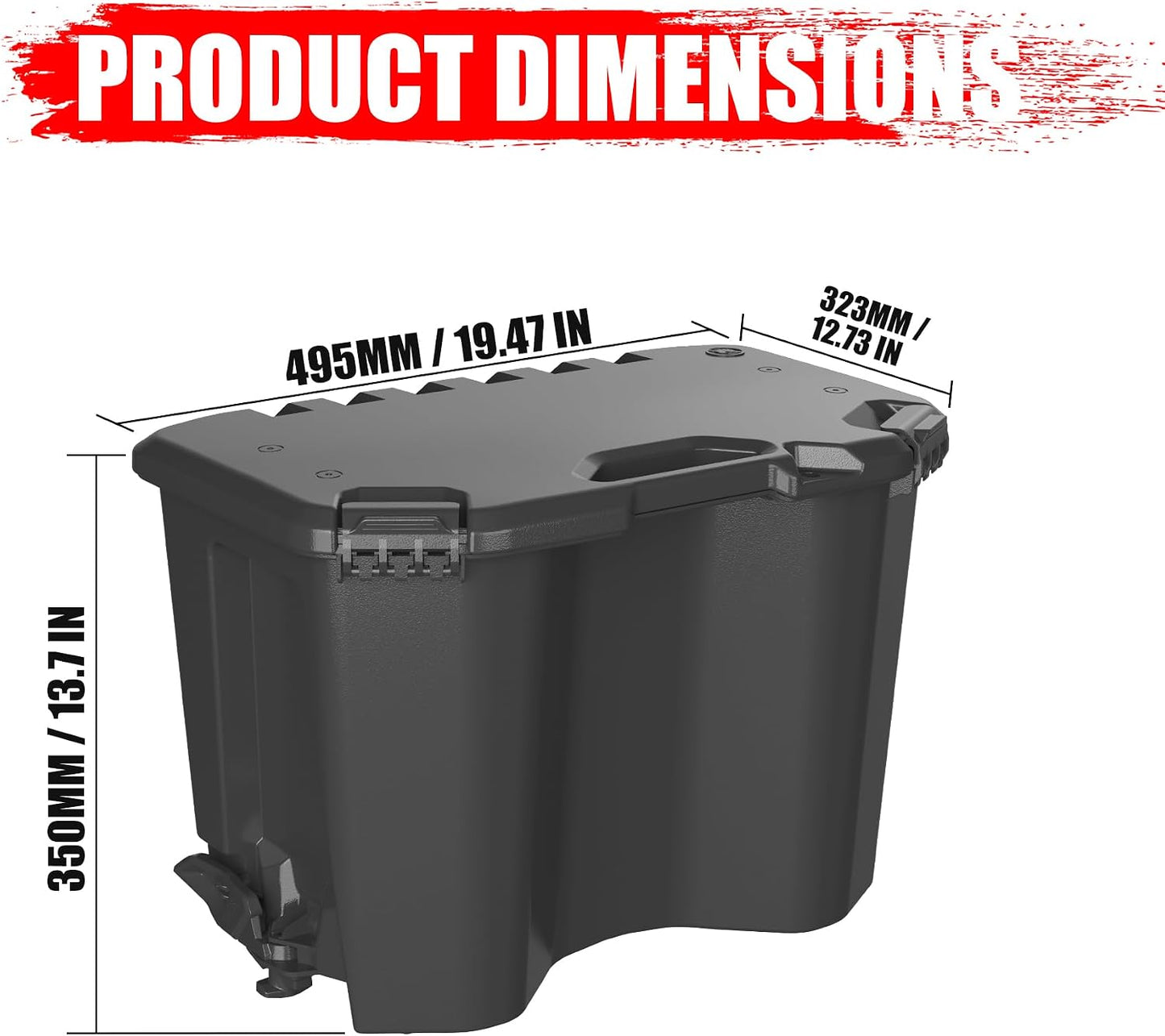 7.8Gal/30L Rear Cargo Box for Can-Am Maverick X3 MAX, Commander | Waterproof Rear Bed Tool Storage Modular Box for Can Am Maverick Trail, Ski Doo, Defender Accessories, Replacement #715006830