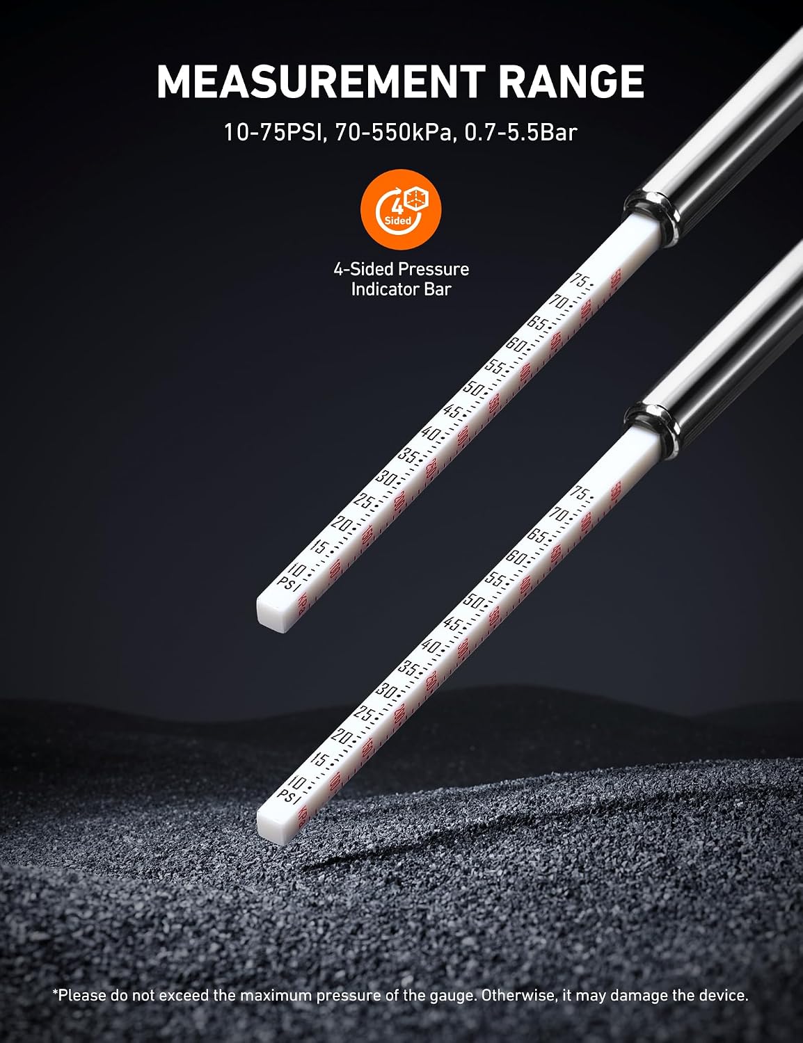 AstroAI Pencil Tire Pressure Gauge 2 Pack, Digital Tire Pressure Gauge with Inflator