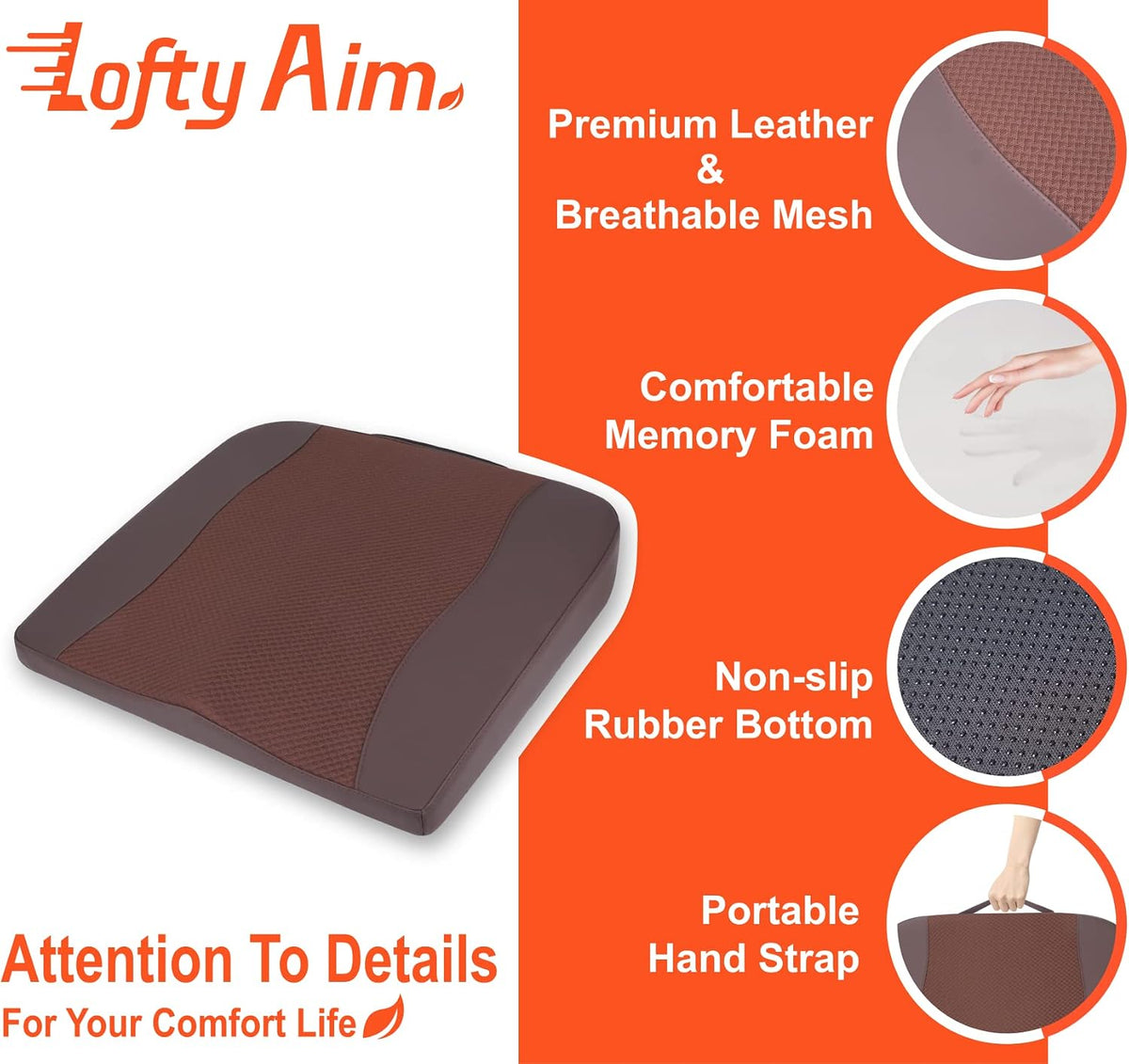 Lofty Aim Car Seat Cushion, Memory Foam Car Seat Cushions for Long Driving