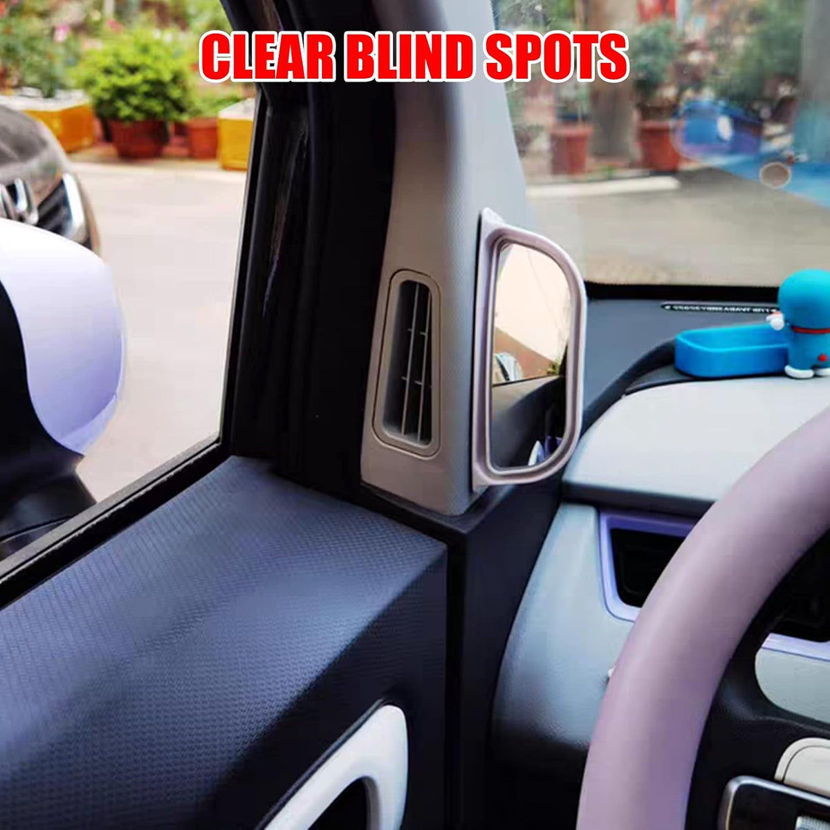 Car Blind Spot Rearview Mirror, Rear Seat Auxiliary Mirror for Second Row Car Door Safely Get-Off