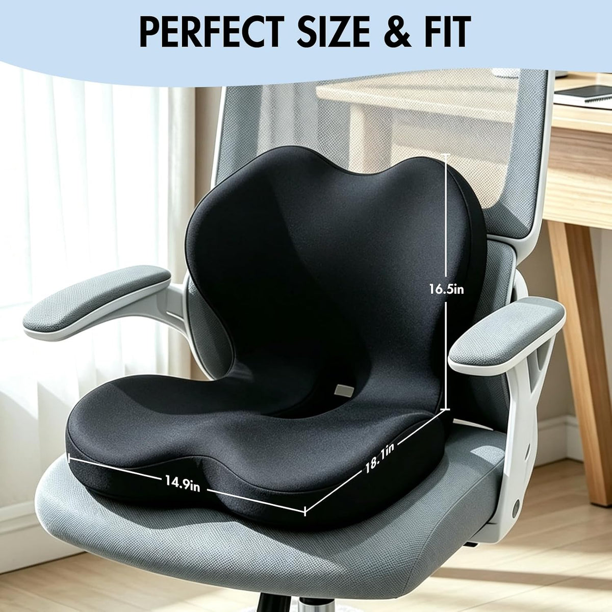 Memory Foam Car Seat Cushion, Ergonomic Coccyx Cushion for Tailbone & Back