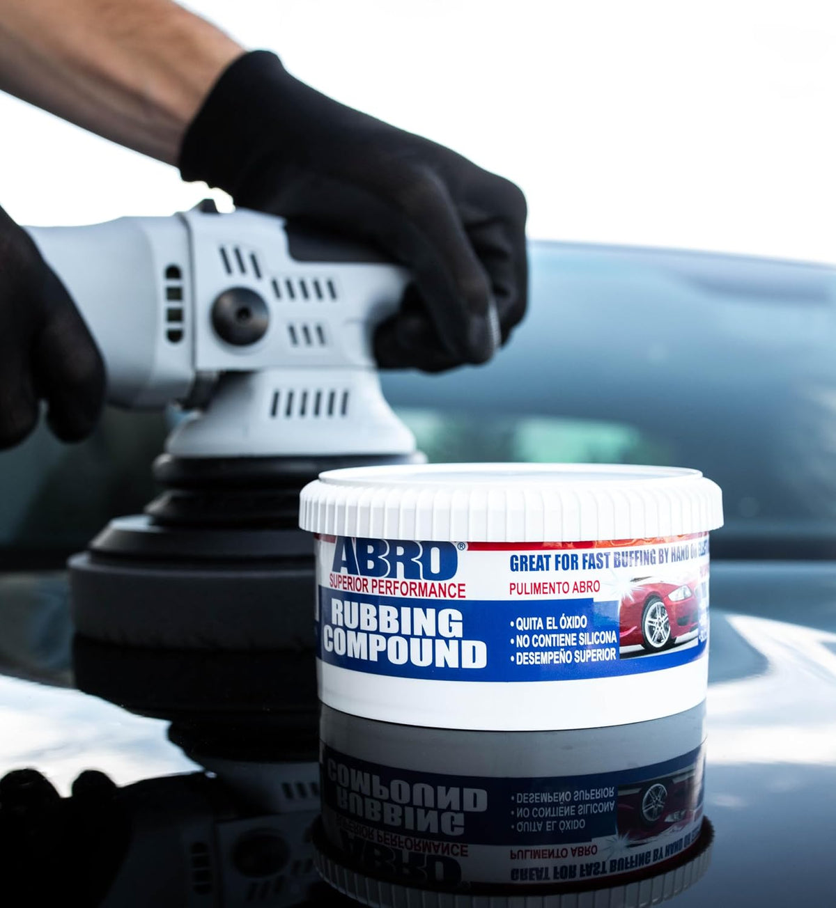 ABRO Rubbing Compound 10 oz, Fast-Cut Buffer for Oxidized Paint