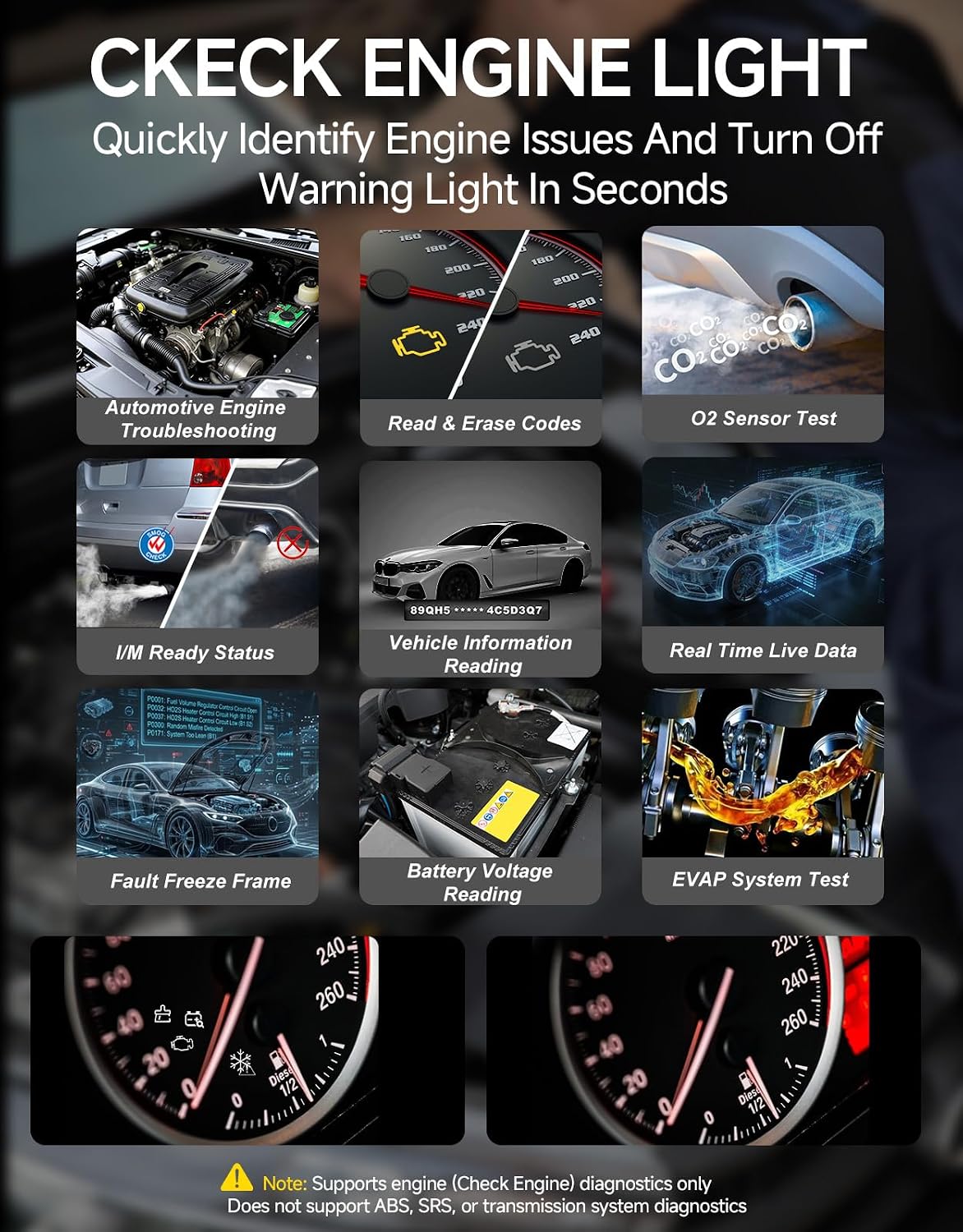 V410 OBD2 Scanner Fault Code Reader, Car Scanner Diagnostic Tool
