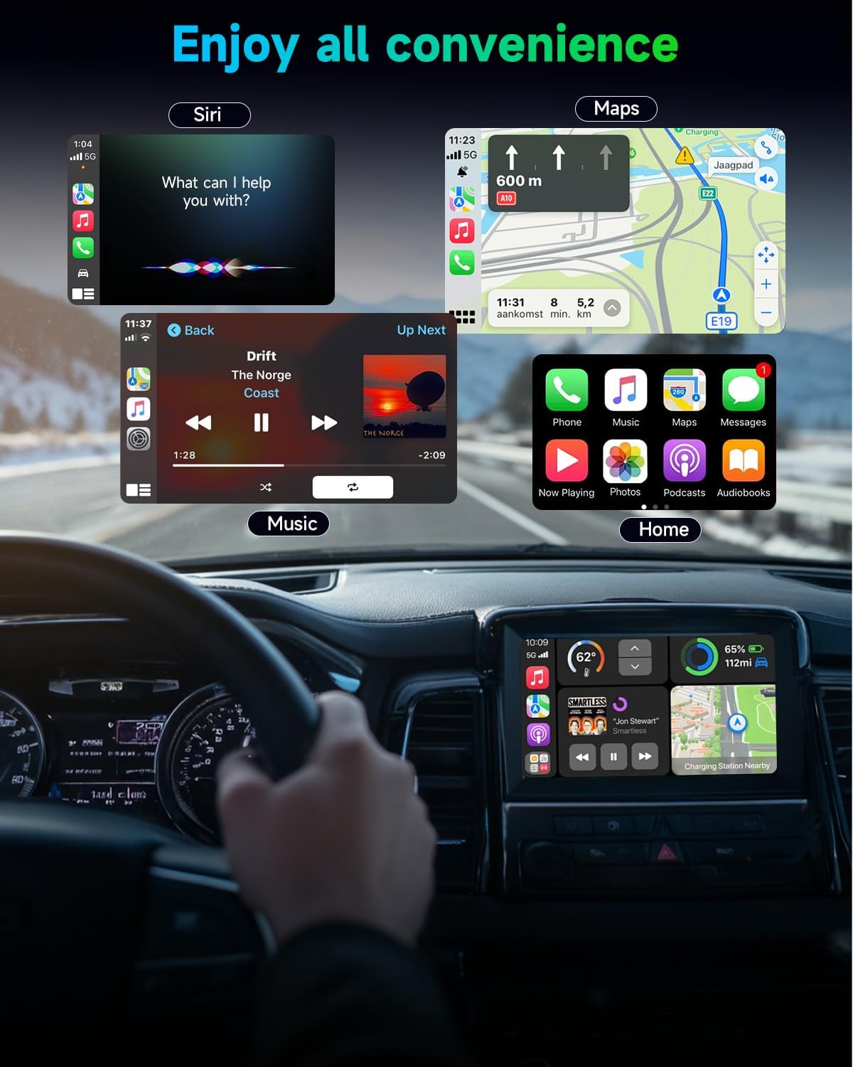 Wireless CarPlay and Android Auto Adapter, USB-A/C, 2-in-1 Compact Auto Kit