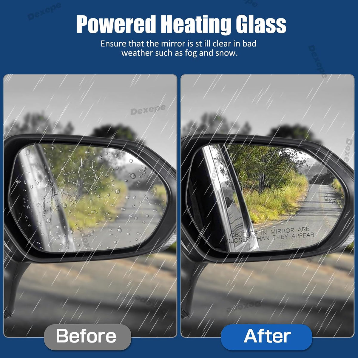 Passenger Side Mirror Assembly Compatible with Toyota Camry 2018-2026 Heated with Blind Spot Monitor, Turn Signal, Power Adjustable Glass Replace 8791006840 8791033C30 Black (7Pin Right)