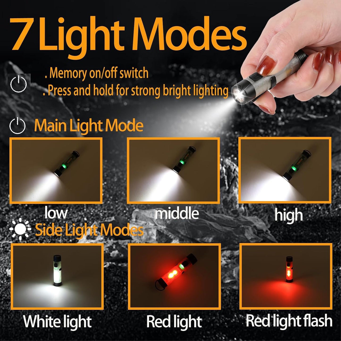 Hilngav3Pack MINI EDC Rechargeable Keychain Flashlight, 300 Lumens USB C Rechargeable Keychain Flash Light, Compact Portable Mini Tiny LED Keyring Lights with Pocket Clip Everyday Carry, Emergencies