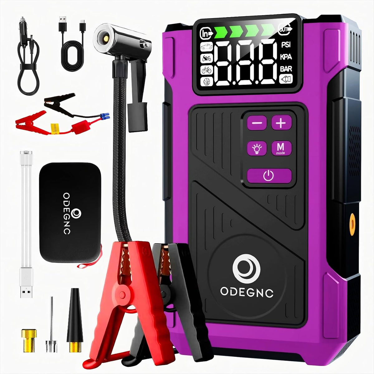 Pro 6000A Jump Starter & Smart Tire Inflator, 25000mAh Battery Booster with 150PSI Air Compressor for Car Truck SUV RV Boat - All-in-One Emergency Roadside Kit