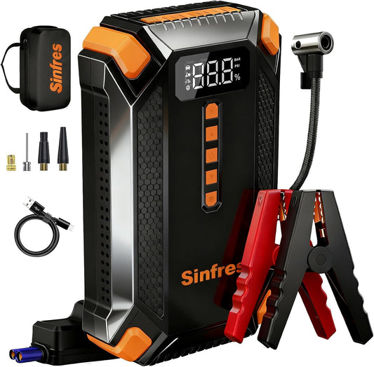 1000A 12V Jump Starter with Air Compressor, Portable Battery Booster Pack