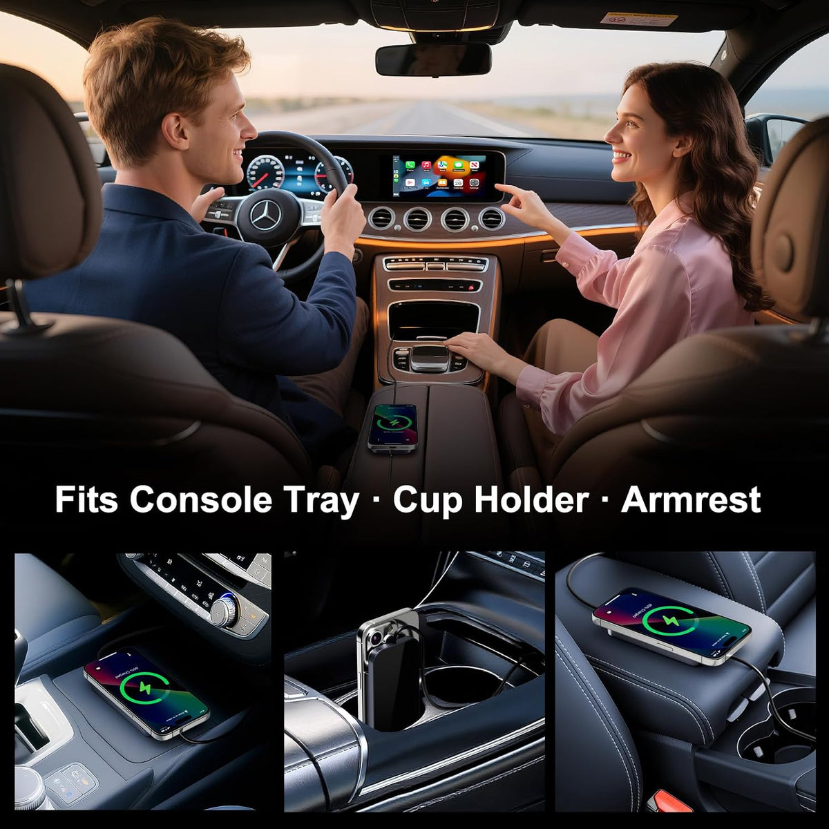 Wireless CarPlay Adapter with Magnetic 15W Fast Charging for iPhone 17/16/15/14/13/12 Series – Wired to Wireless CarPlay Converter, Auto-Connection Plug & Play