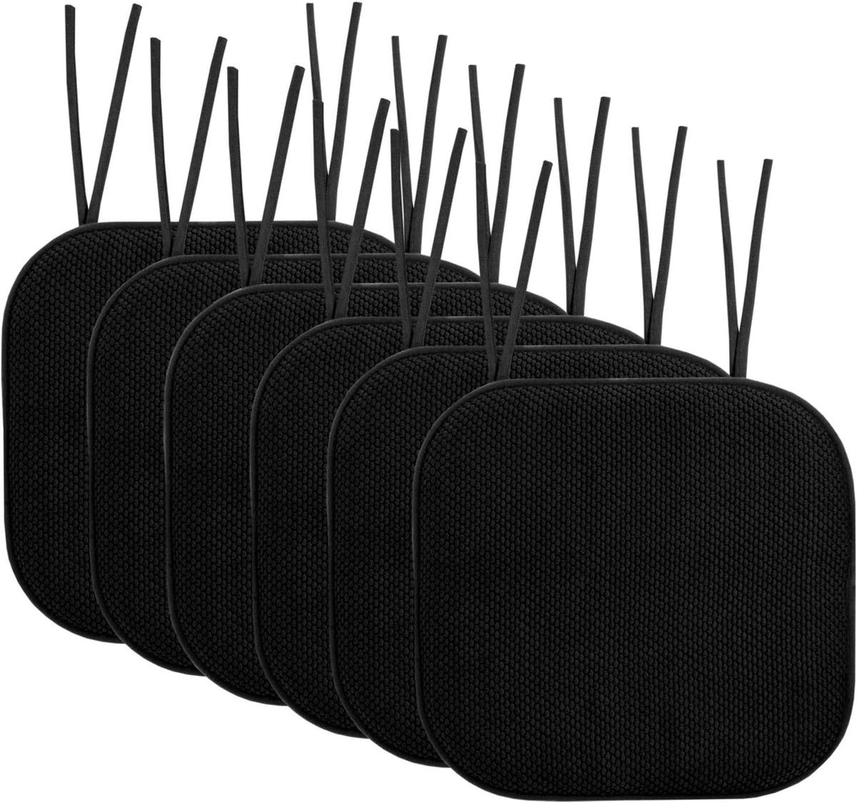 Chair Cushions: Premium High-Density Memory Foam Seat Cushion for Office, Home, & Car - Ergonomic Design for Comfortable Sitting, Relieves Pain & Tailbone Pressure with Non-Slip Bottom, 2 Pack, Navy