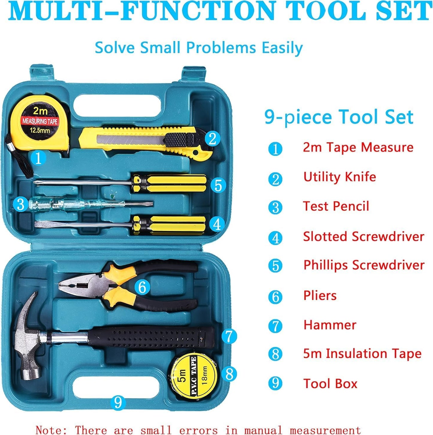 Emergency Roadside Kit for Car, Safety Kits for Cars With Jumper Cables | Premium Roadside Assistance Kit for Cars Headlamp Folding Shovel Safety Hammers Tow Rope Gifts for New Drivers Car Tool Kit