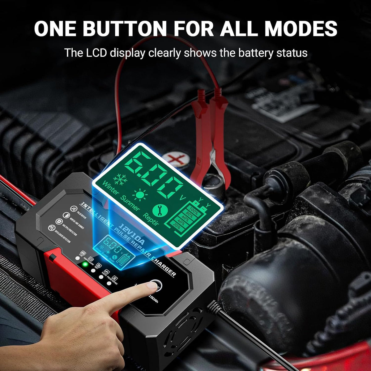 Car Battery Charger 12V 10A Smart Trickle Charger Fully Automatic