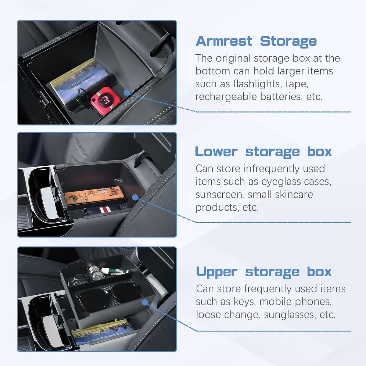 EDBETOS Double-Layer Center Console Organizer for 2025 2026 Hyundai Tucson