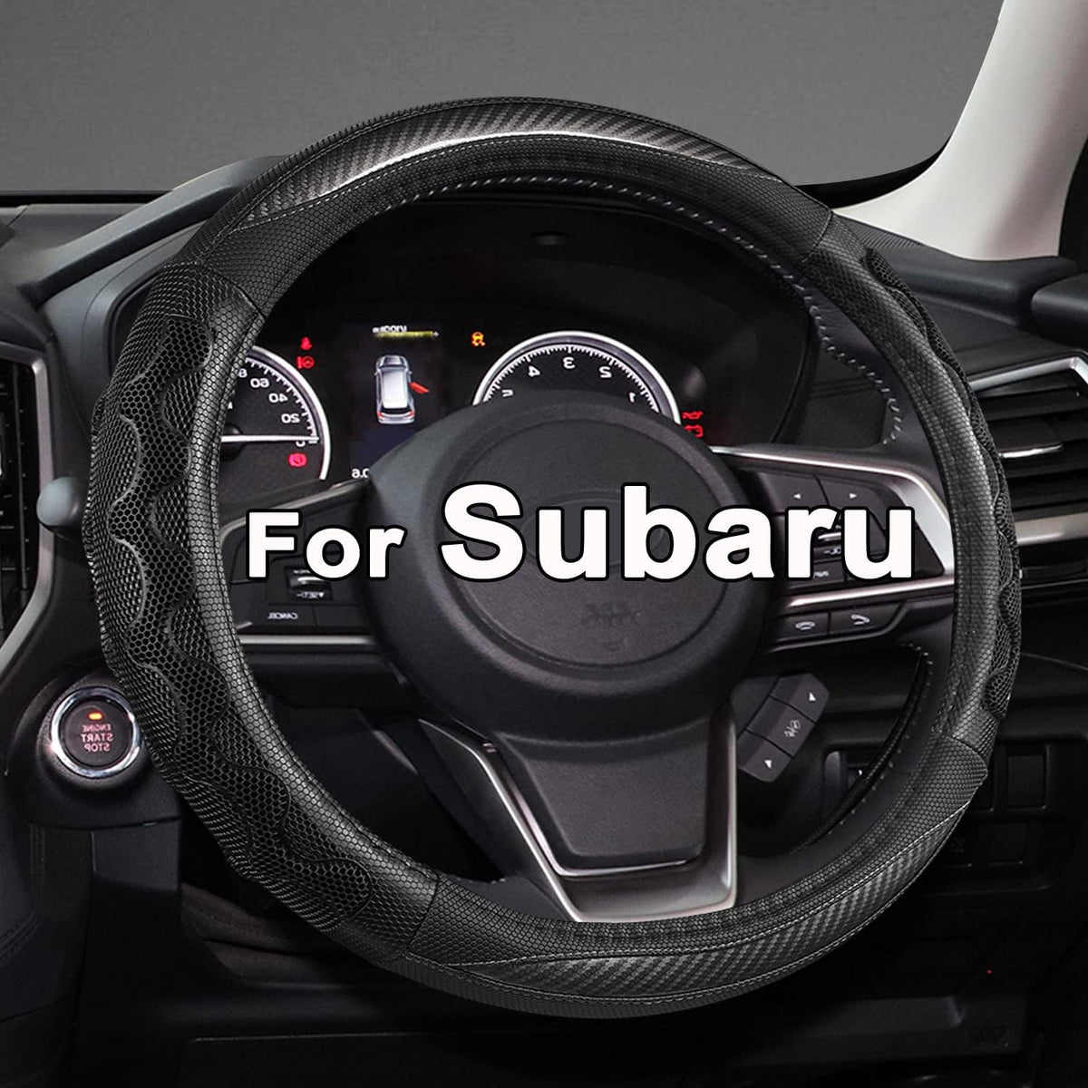 GIANT PANDA Customized Auto Steering Wheel Cover for Subaru Forester, Car Steering Wheel Cover for Subaru Outback and Crosstrek - Solid Black