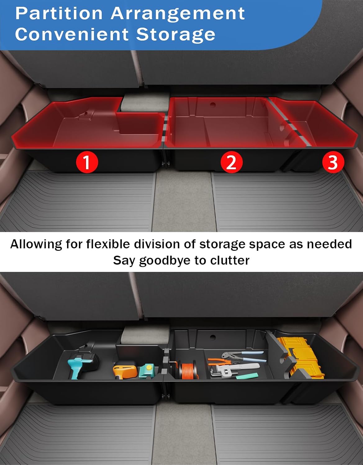 Under Seat Storage Box for 2019-2026 Chevy Silverado 1500 & GMC Sierra 1500