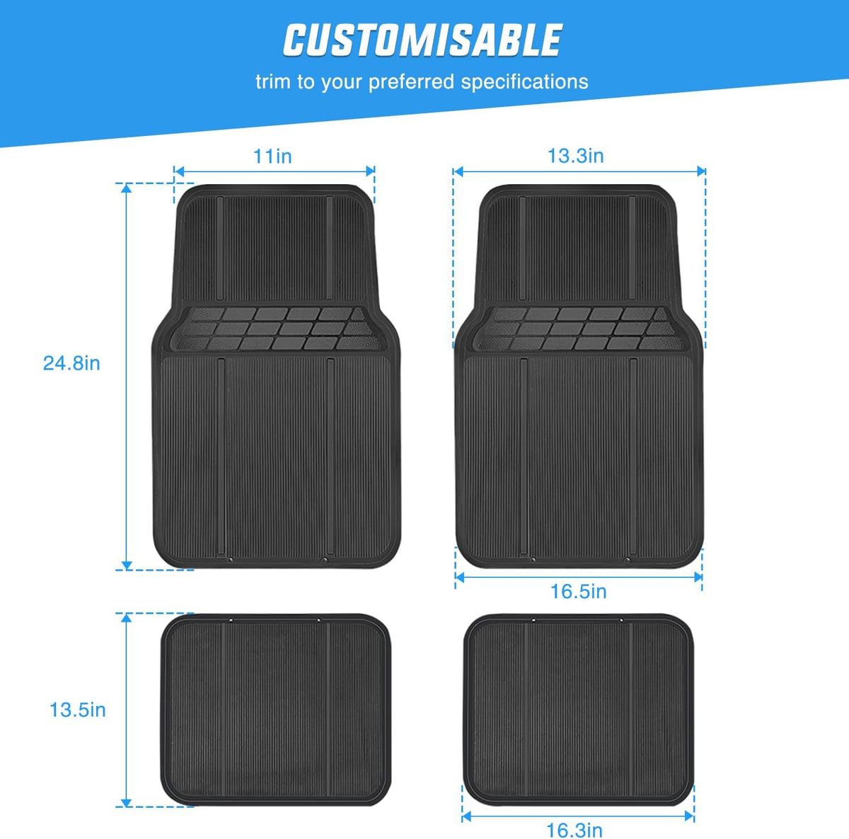 Nilight Rubber Floor Mats for Cars Trucks SUVs