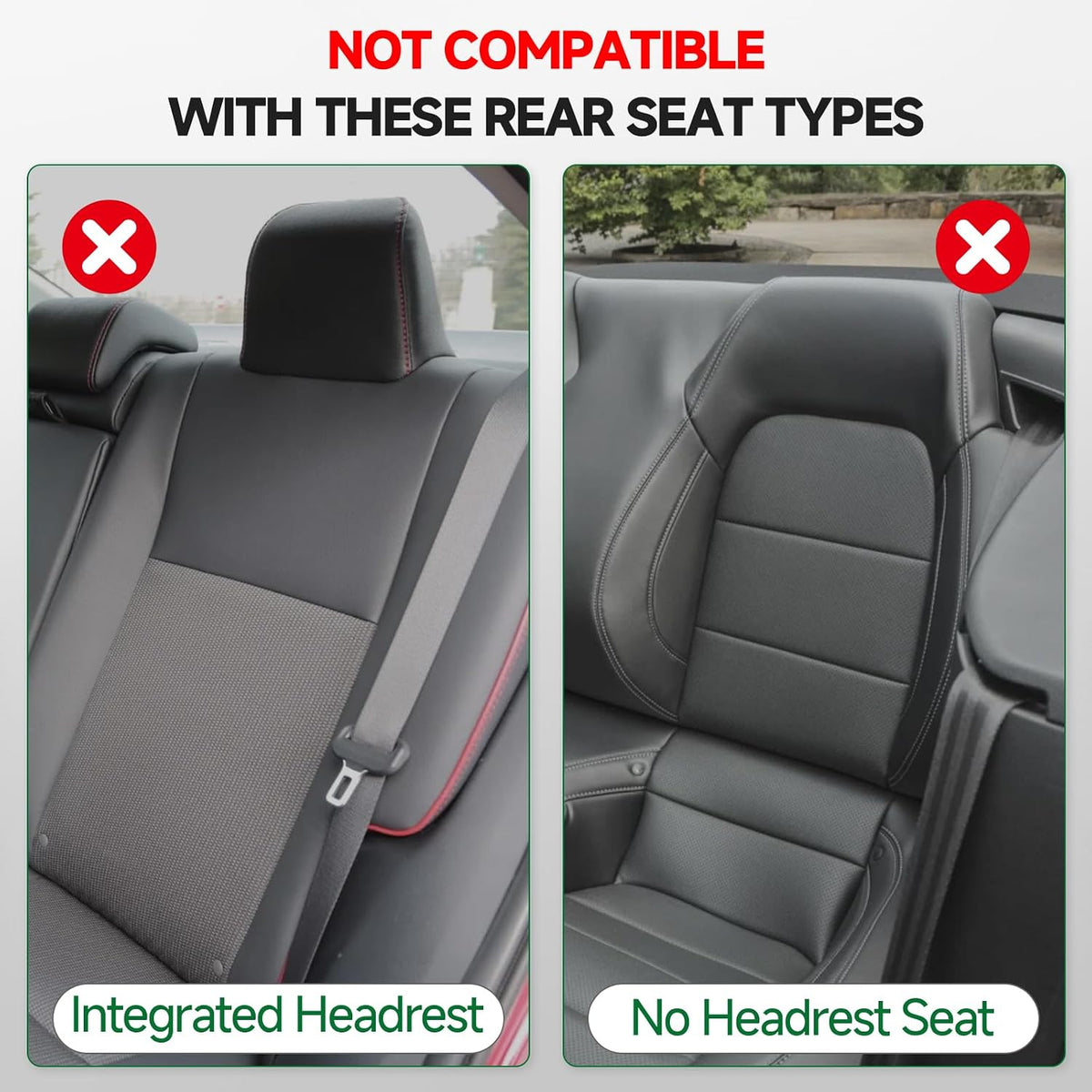 GIANT PANDA Full Set Seat Covers for Toyota RAV4, Corolla (2013-2026, Not Hybrid), Camry, Prius (2010-2026),Corolla Cross, 60/40 Split Rear & Front Protector, Faux Leather(Black+Gray)