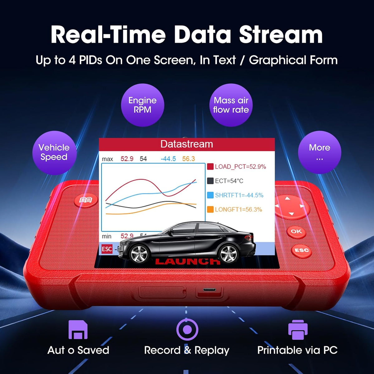 Launch OBD2 Scanner Creader VII+ V3.0 2026, 4 Systems, 3 Resets Code Reader