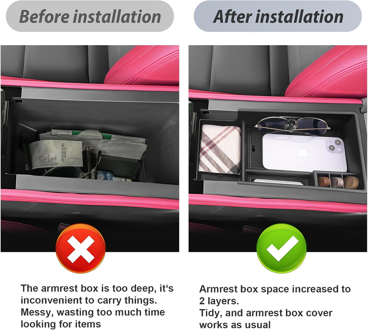 SKTU 2024-2026 2027 Chevy Blazer EV Center Console Organizer w/Coin Holder