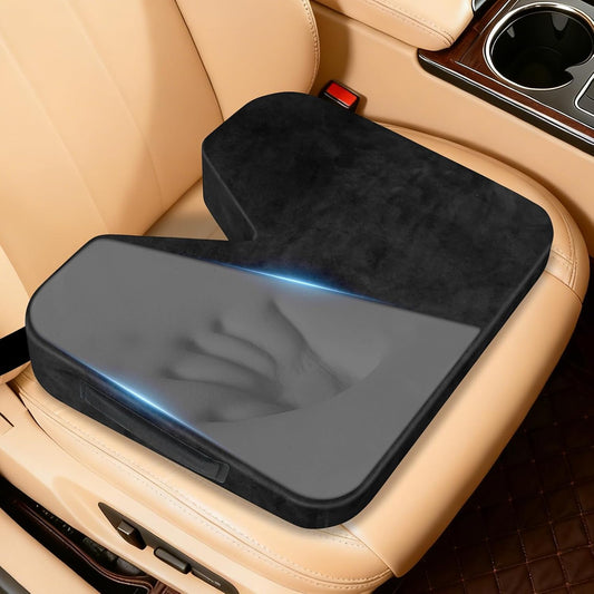 Car Seat Cushion for Driving, Wedge Car Cushion for Home Office Travel Long Sitting, Soft Comfortable Support for Sciatica Tailbone, Pain and Pressure Relief, Non-Slip(Black)