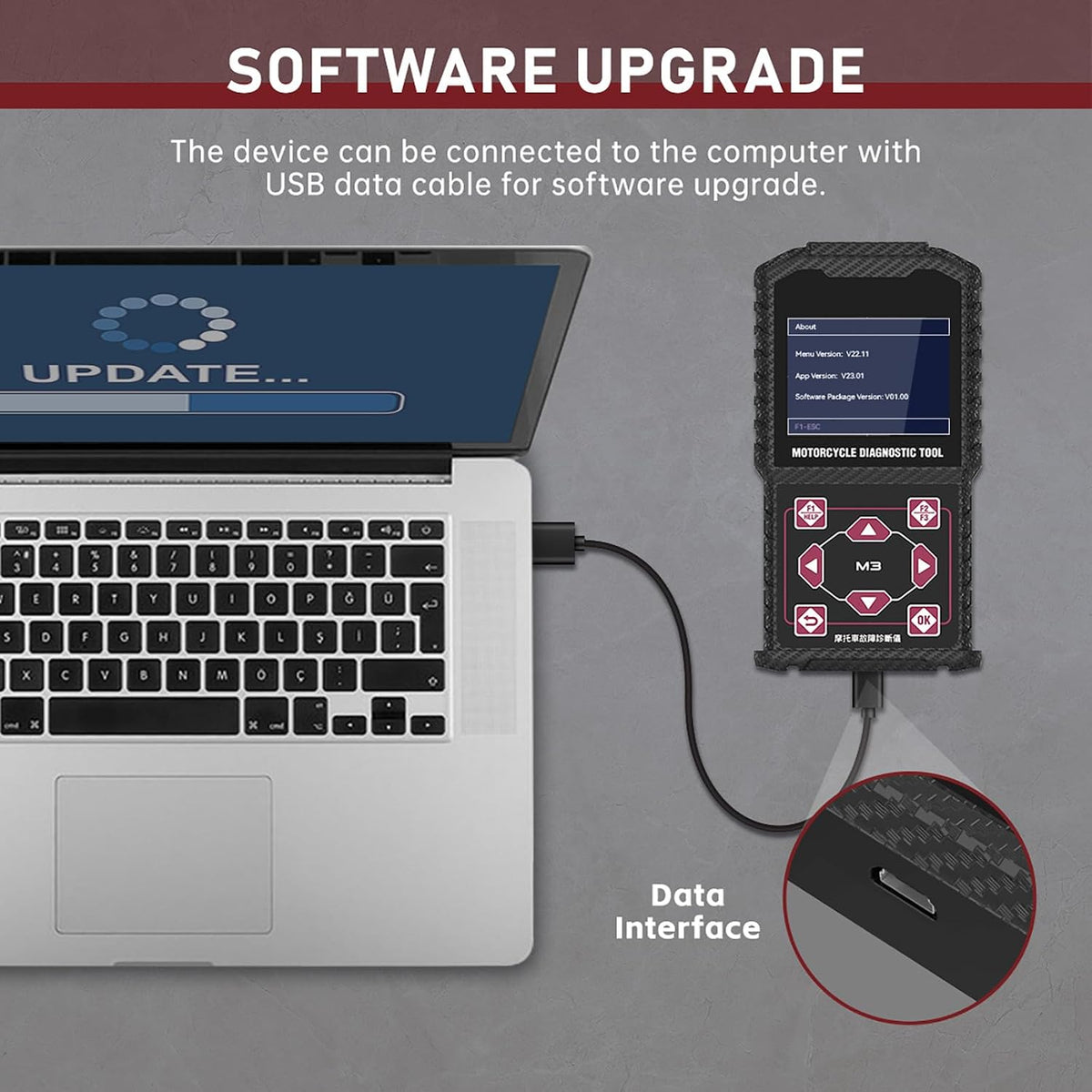 M3-A Motorcycle Diagnostic Tool for Honda, Kawasaki and Yamaha