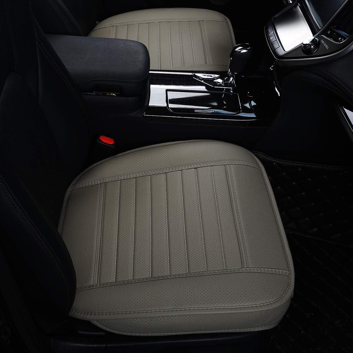 Car Seat Protector PU Leather Front Car Seat Cover,Single Seat Cover Without Backrest 1pcs (Gray)