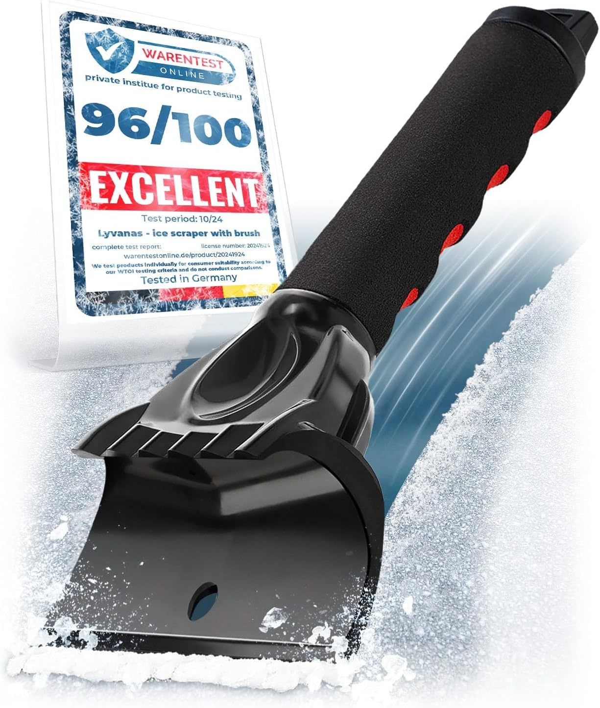 Car Ice Scraper for Car Windshield Test Winner 2026* - Ergonomic Professional Snow Scraper for Car Fast & Strong - Efficient & Safe Windshield Scraper for Ice and Snow