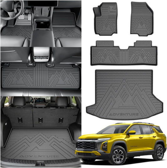 KUST Floor Mats Cargo Mat for Chevy Equinox/GMC Terrain 2025-2026 (5-Seats, Gasoline), All Weather Floor Liners Trunk Mat for Equinox Accessories Rear Cover TPE Rubber Raised Edge
