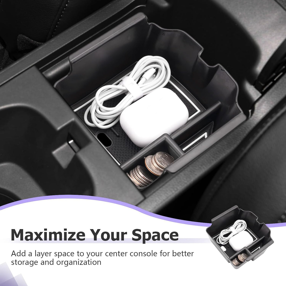 LUWU 2026 2027 Acura Integra Center Console Organizer for 2023 2024 2025 2026 2027 Acura Integra Accessories Armrest Console Storage Box Insert Tray ABS Material White-Trim