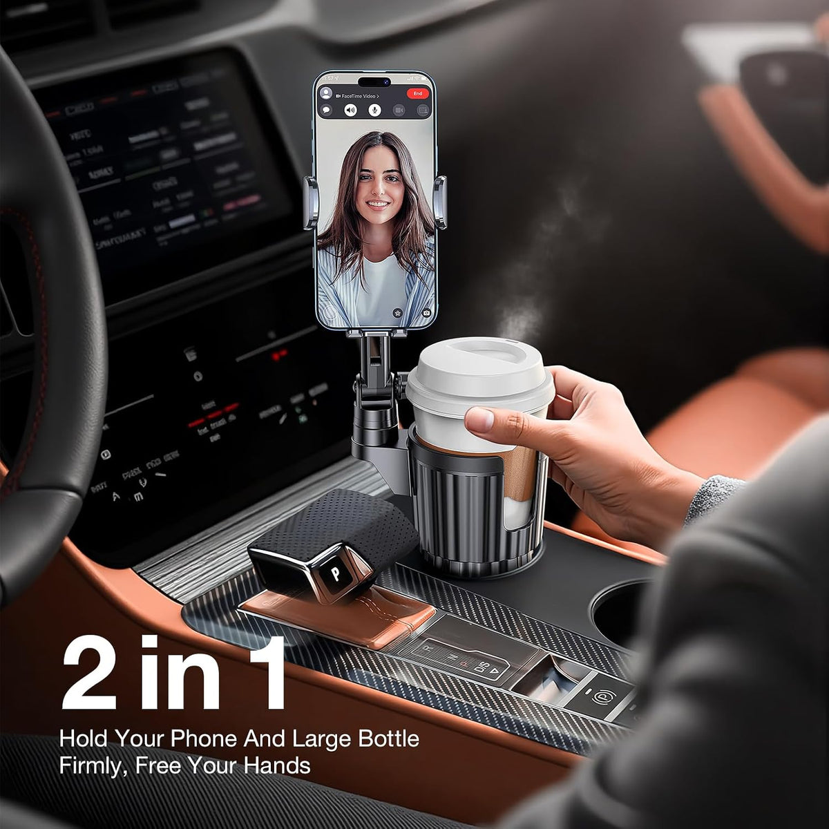 Coolpow Car Phone Holder Mount, 2 in 1 Universal Cup Car Phone Holder
