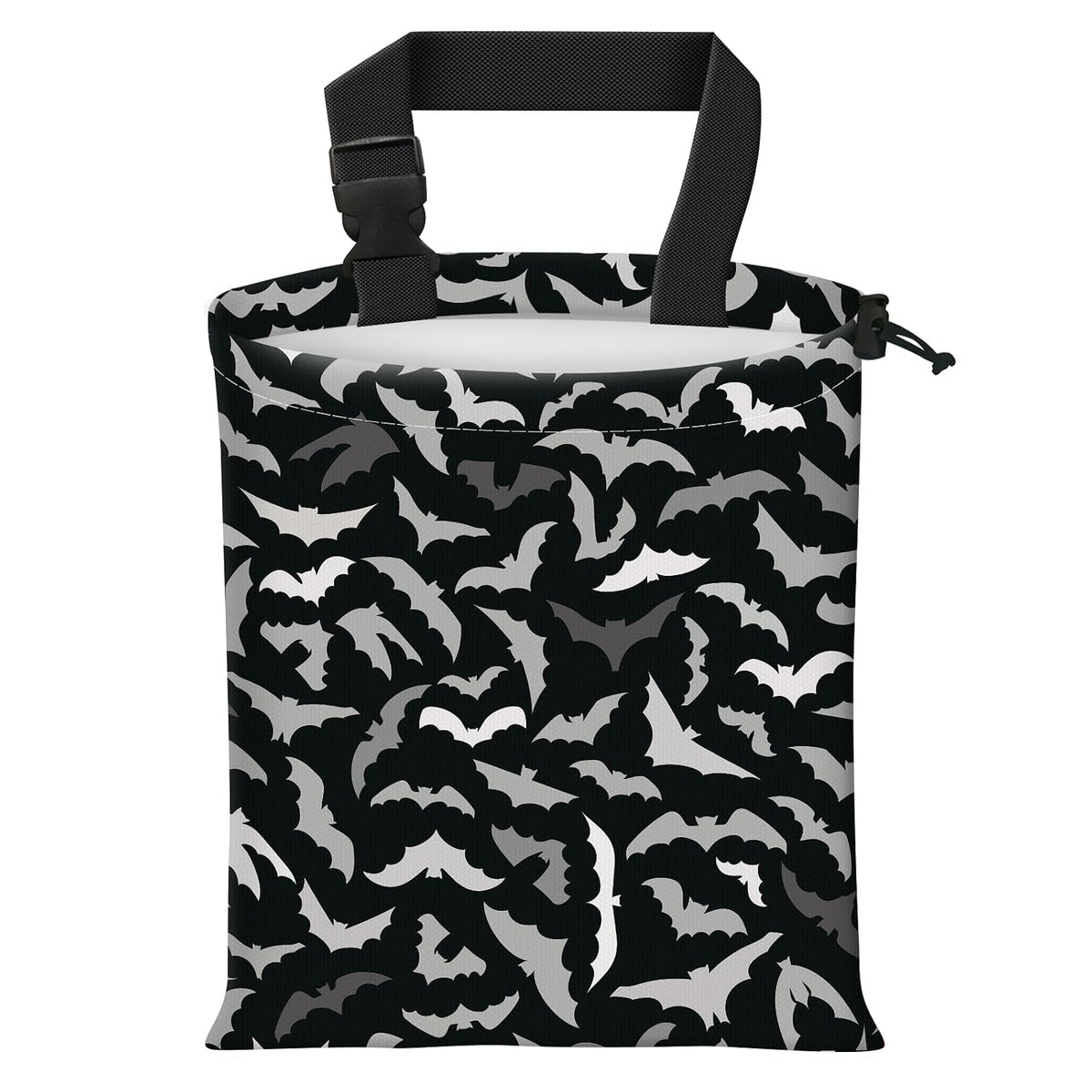 Car Trash Bag Large Hanging Can for Back of Seat, Cute Waterproof Car Garbage Bag for Vehicle, Travelling, Outdoor Cute Blue Black Leaf