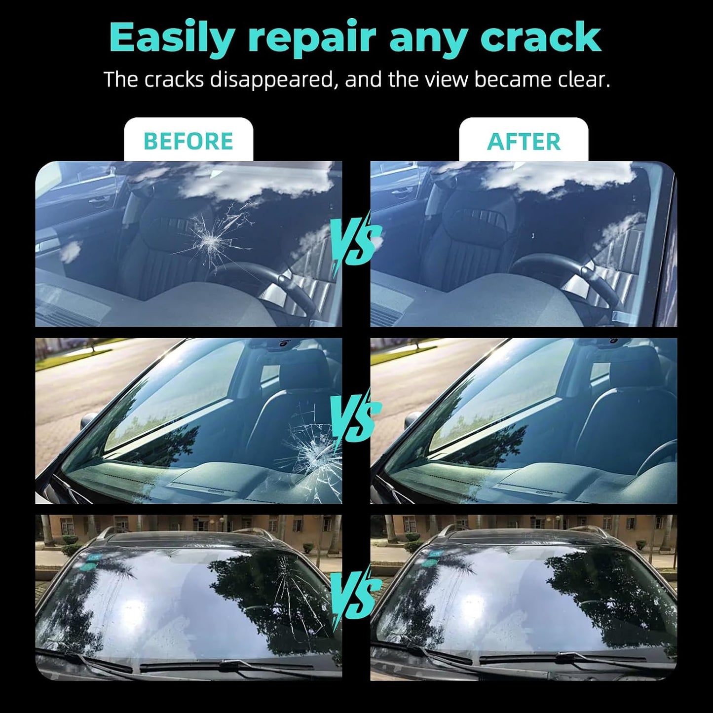 DEZEU 2026 Windshield Crack Repair Kit,Upgraded 2 Bottles Windshield Chip Repair Kit,5MinQuick-Glass Repair Liquid,Long-Lasting for Windshields, Windows, Mirrors,All Crack Types 0.68 FL OZ.