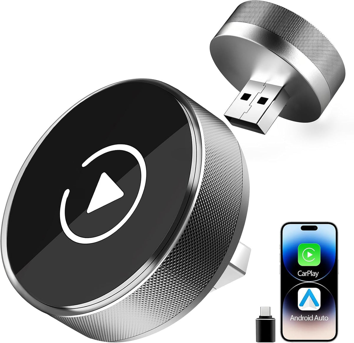 2026 Car Play Wireless Adapter for Apple iPhone＆ Android Auto 2-in-1