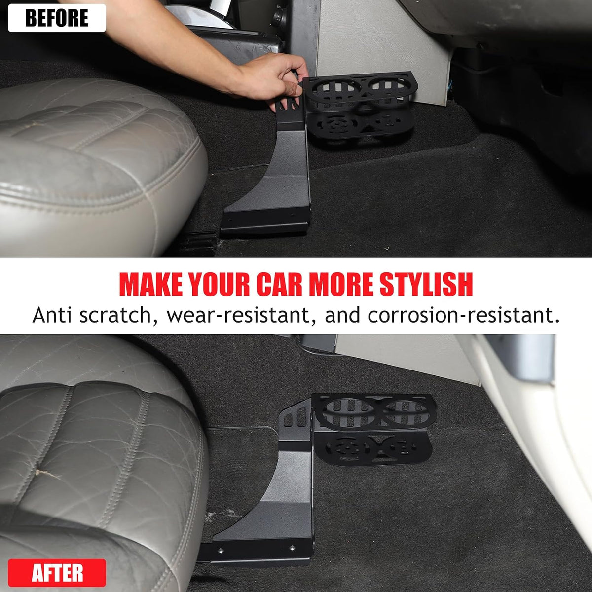 PIUGILH Passenger Seat Lower Cup Holder Compatible with Hummer H2 2003-2009, Aluminum Alloy Underseat Water Cup Holder Expander Bracket