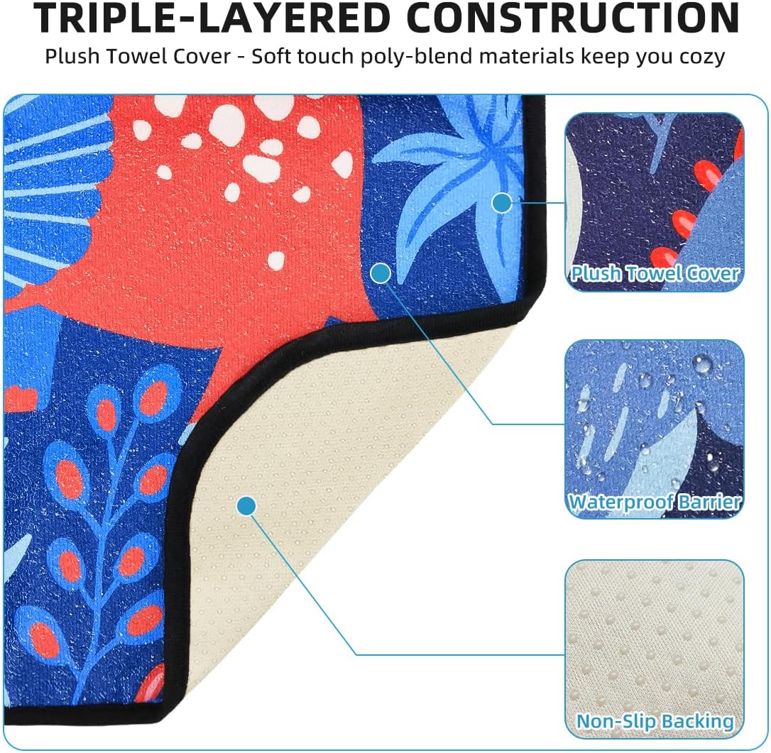 Waterproof Sweating Car Seat Cover for Post Gym Workout, Running, Swimming, Beach and Hiking, Universal Fit Non-Slip Bucket Seat Protector for Cars SUV Trucks, Machine Washable (Dinosaur)
