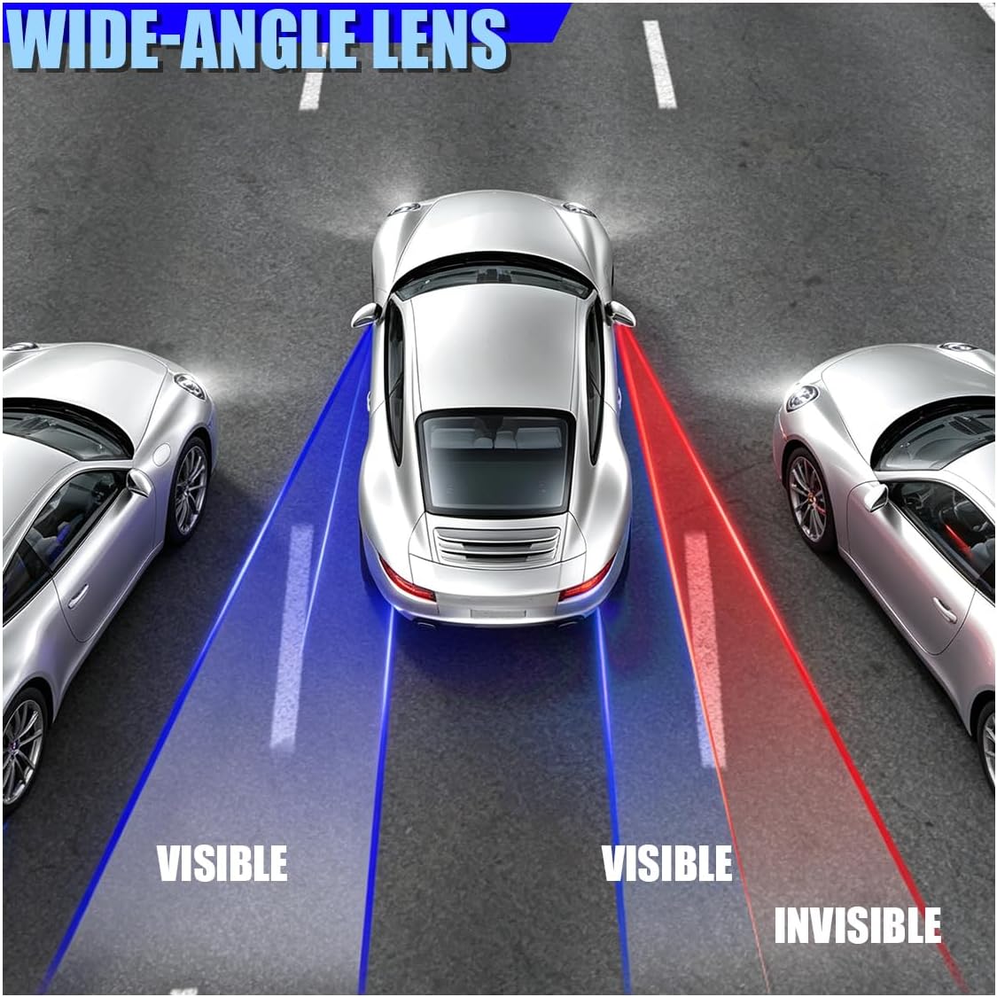 2PCS Car Blind Spot Side Mirror, Adjustable Wide Angle Reversing Auxiliary Mirror with Screw Fixation, Universal Expanded Vision Modification Accessories for Car, Truck, SUV (Black)