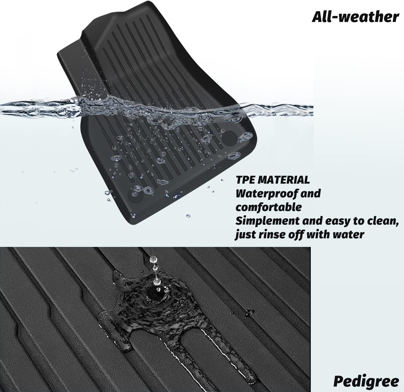 Pedigree Floor Mats Compatible with Tesla Model 3,Custom Fit Floor Liners for 2026 2025 2024 Tesla Model 3,1st & 2nd Row All Weather Protection