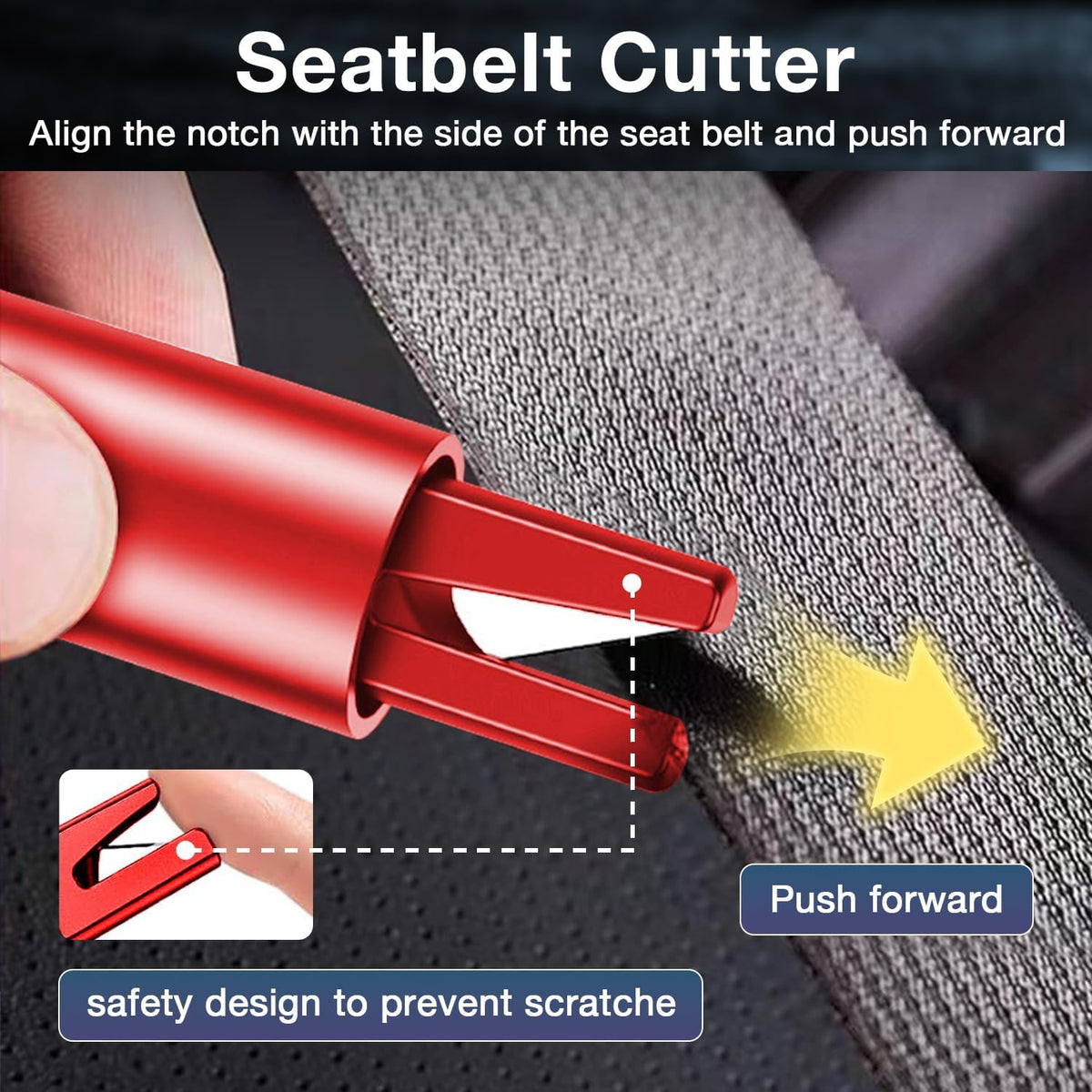 MOTORBUDDY Car Window Breaker Tool, 2-in-1 Window Breaker Seatbelt Cutter, Emergency Glass Breaker and Auto Escape Tool，Car Accessories