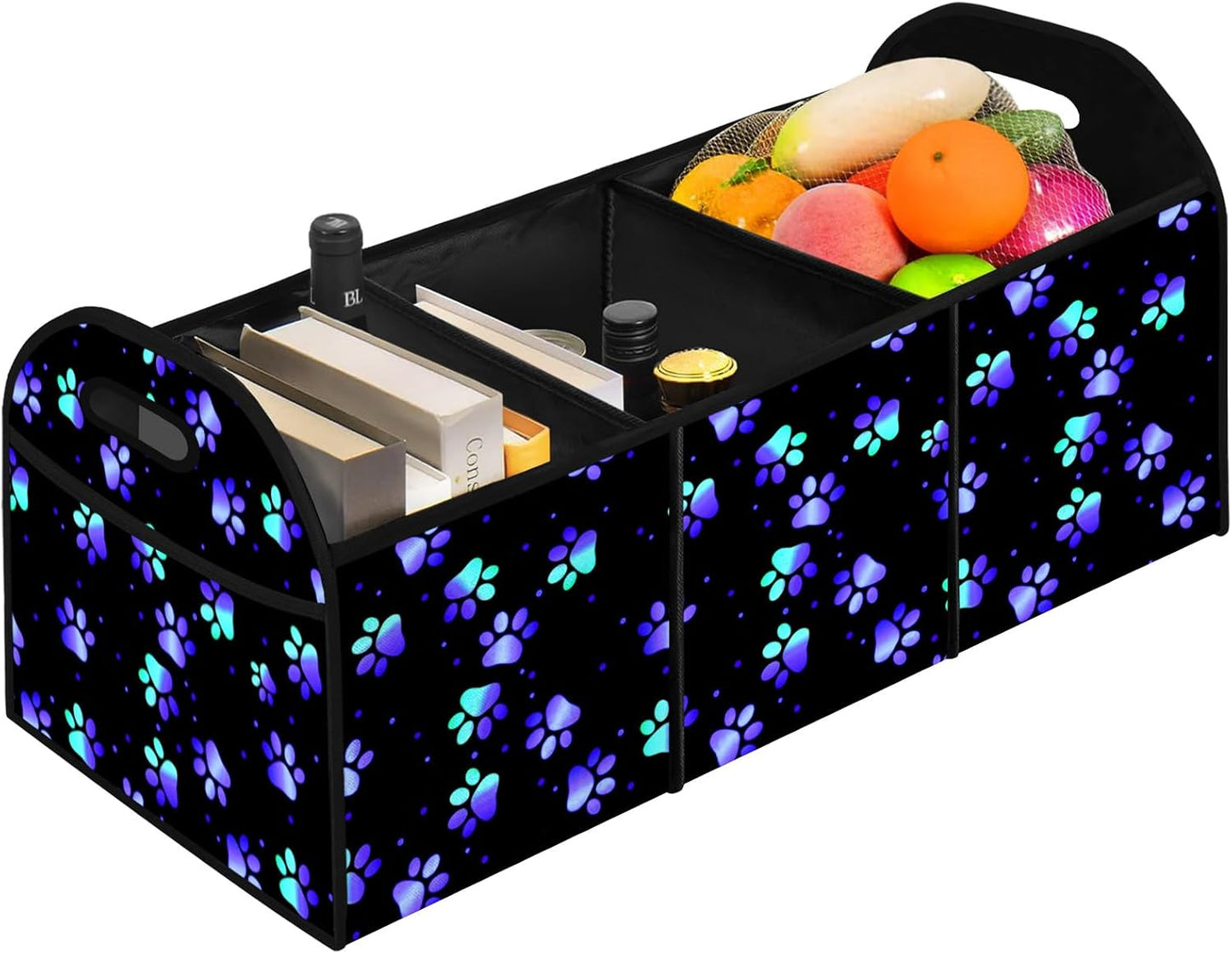WildFlower 50L Waterproof Polyester Trunk Organizer Car Storage MultiCompartment Large Capacity Poket