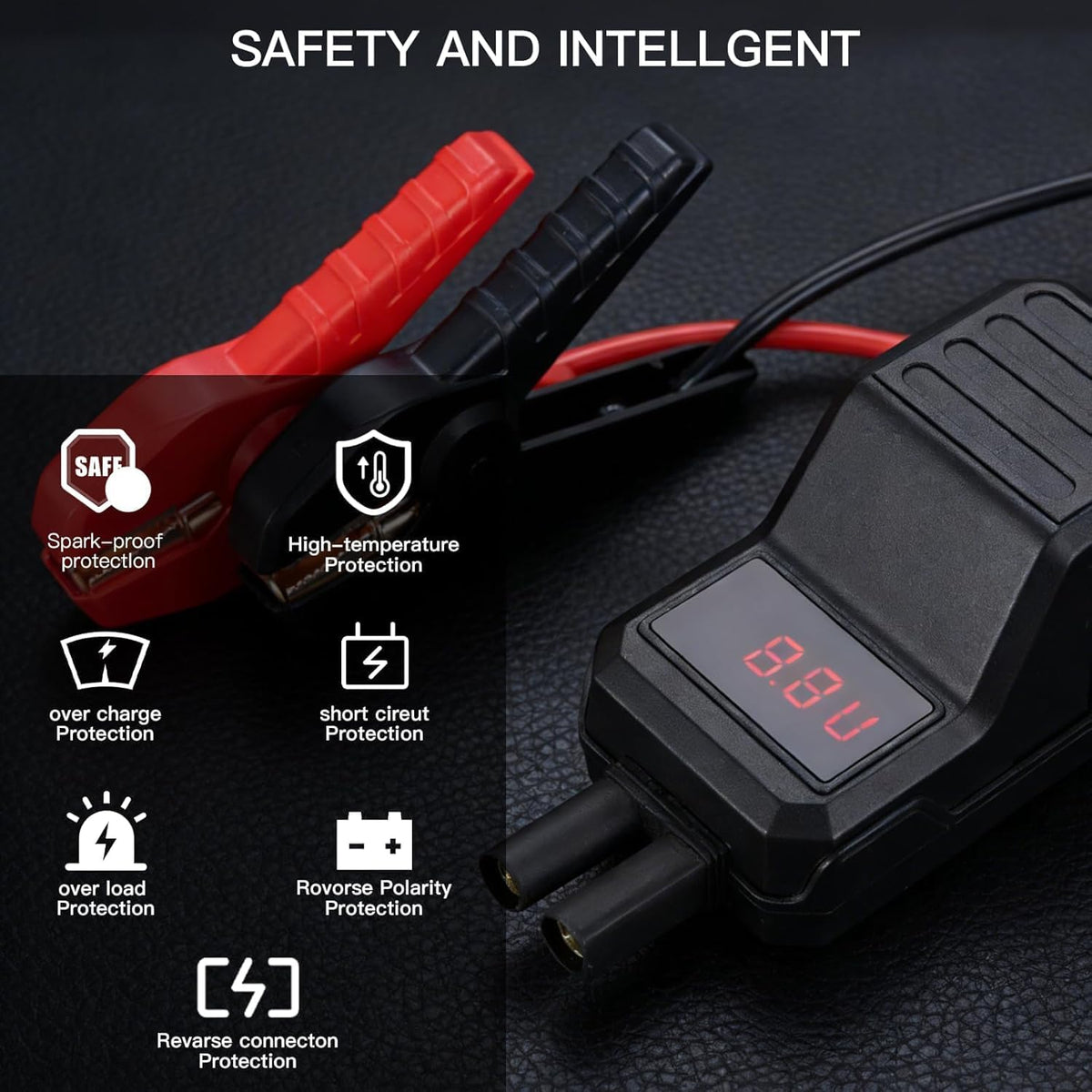 MEGAWISE Smart Jump Starter Clamps for 12V Portable Car Jump Starters