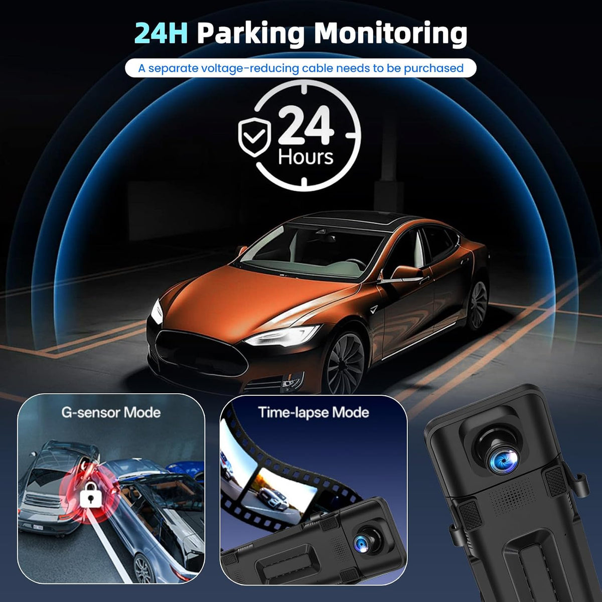 4K Mirror Dual Dash Camera for Car, 10.88" IPS Touch Screen, 4K Front 1080P Rear View with ADAS BSD LCA Wi-Fi APP Control Night Vision G-Sensor Loop Recording 24H Parking Monitor Parking Monitor