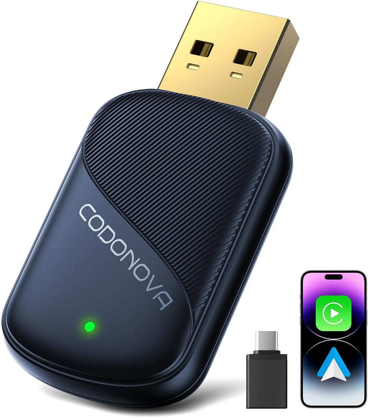 Mini Wireless CarPlay Adapter for iPhone & Android Auto - Wired to Wireless