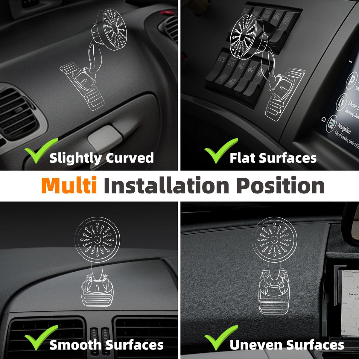 Magnetic Phone Holder for Car Dashboard, Large 3M Adhesive Mount Base